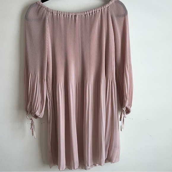 ARITZIA Wilfred Raisen Camille Blush Pink Pleated Chiffon Blouson Sleeves XS - Picture 6 of 11